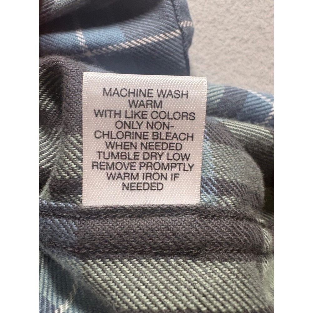 ROWM Tall Man Plaid Flannel Shirt Blue Green Grey 100% Cotton 2XT NWT - Picture 5 of 12